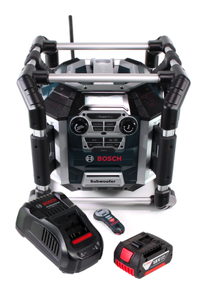 Bosch GML 50 cargador de radio de batería radio de obra 18V 50W IP54 + 1x batería 3.0Ah + cargador