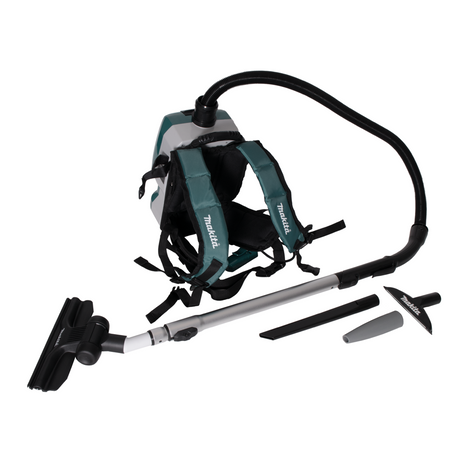 Makita DVC 261 ZX15 Aspirateur dorsal sans fil 36V (2x 18V) 2L Brushless Solo - sans batterie, sans chargeur