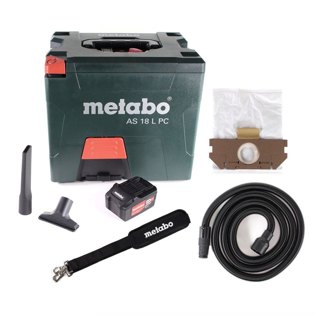 Metabo AS 18 L Aspirador de batería para PC 18V 7,5L (602021850) + 1x batería 5,2Ah - sin cargador