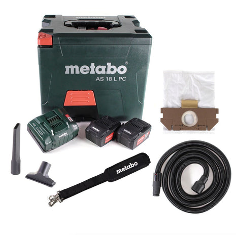 Metabo AS 18 L Aspirador de batería para PC 18V 7,5L (602021000) + 2x batería 5,2Ah + cargador