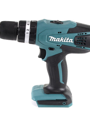 Taladro percutor inalámbrico Makita HP 457 DWEX4 18V 42Nm Serie G + 2x baterías 1,5Ah + cargador + juego de brocas 70 piezas + estuche