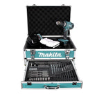 Makita HP 457 DWEX4 Akku Schlagbohrschrauber 18V 42Nm G-Serie + 2x Akku 1,5Ah + Ladegerät + 70 tlg. Bit Bohrer Set + Koffer