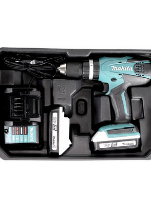 Makita HP 457 DWE Akku Schlagbohrschrauber 18V 42Nm G-Serie + 2x Akku 1,5Ah + Ladegerät - ohne Koffer