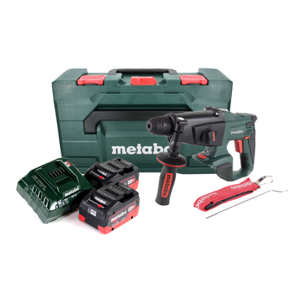 Metabo KHA 18 LTX Cordless Hammer 2.2J 18 V SDS Plus + 2x Batteries 5.5 Ah + Charger + MetaBOX Case