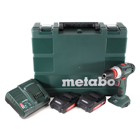 Taladro atornillador a batería Metabo BS 18 Quick 18V 48Nm + 2x baterías 2.0Ah + cargador + maletín (602217500)