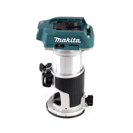 Fresadora multifuncional inalámbrica Makita DRT 50 Z 18V solo sin escobillas + juego de fresas 8 mm 6 piezas - sin batería, sin cargador