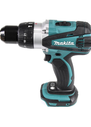 Taladro percutor inalámbrico Makita DHP 458 SFX4 18 V 91Nm + 1x batería 3,0Ah + cargador + 70 piezas. Juego de brocas + estuche