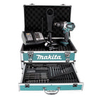 Makita DHP 458 SFX4 Akku Schlagbohrschrauber 18V 91Nm + 1x Akku 3,0Ah + Ladegerät + 70tlg. Bit Bohrer Set + Koffer