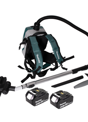 Makita DVC 261 MX15 Akku Rucksackstaubsauger 36V (2x 18V) 2L Brushless + 2x Akku 4,0Ah - ohne Ladegerät