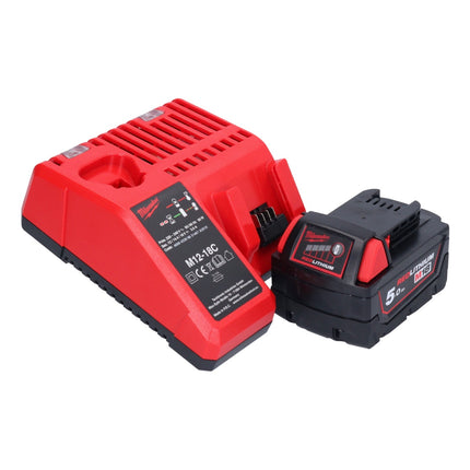 Amoladora angular a batería Milwaukee M18 CAG115XPDB-501M 18 V 115 mm sin escobillas + 1x batería 5,0 Ah + cargador + disco de corte + M-Box