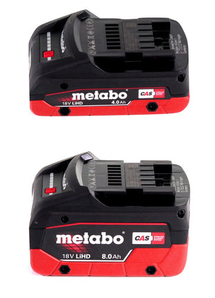 Kit de base Metabo LIHD + 2x batterie 4,0 Ah + 2x batterie 8,0 Ah + 2x chargeur + Metaloc