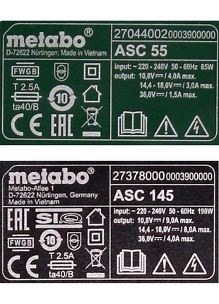 Kit de base Metabo LIHD + 2x batterie 4,0 Ah + 2x batterie 8,0 Ah + 2x chargeur + Metaloc