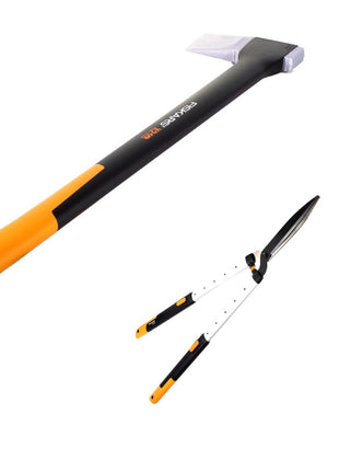 Fiskars X21 Axt Spaltaxt - L 3D 71cm 1,6kg ( 1015642 ) + Fiskars Teleskop Heckenschere HS86 ( 1013565 ) SmartFit für Hecken und Büsche 68 cm auf 93 cm