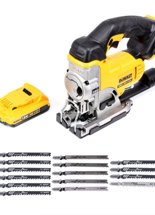 DeWalt DCS 331 N Akku Stichsäge 18V + 1x Akku 2,0Ah + 15x Stichsägeblatt - ohne Ladegerät