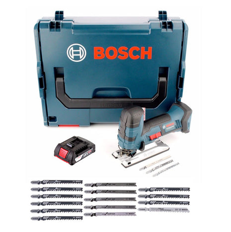 Sierra de calar inalámbrica Bosch GST 18 V-LI S 18V + 1x batería 2.0Ah + 18x hoja de sierra + L-Boxx - sin cargador