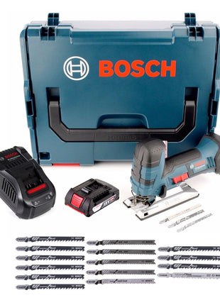 Sierra de calar a batería Bosch GST 18 V-LI S 18V + 1x batería 2.0Ah + cargador + 18x hoja de sierra + L-Boxx