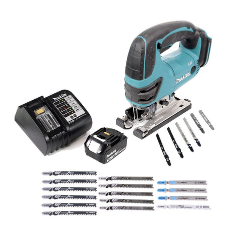 Sierra de calar a batería Makita DJV 180 SF1 18V + 1x batería 3.0Ah + cargador + 21x hojas de sierra de calar