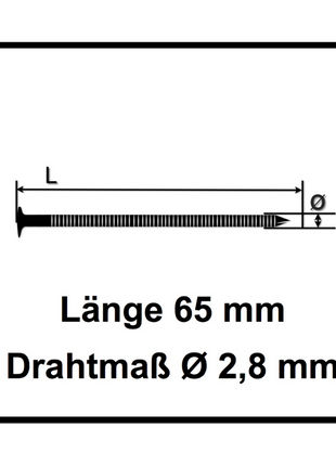 Bostitch IC70-1-E Druckluft Coilnagler CT38-70mm 4,9-7,0bar + Coilnägel 2,8x65mm Ringschaft blank