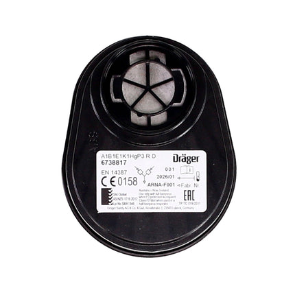 Dräger X-plore 3500 M Atemschutz Maske Halbmaske für Bajonettfilter Größe M + X-plore Kombinationsfilter Bajonett ( 6738817 ) A1B1E1K1 Hg P3 R D