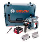 Taladro percutor inalámbrico Bosch GBH 18 V-EC 18V 1,7J SDS-plus sin escobillas + 1x batería 5,0Ah + accesorios brocas de vaso + L-Boxx - sin cargador