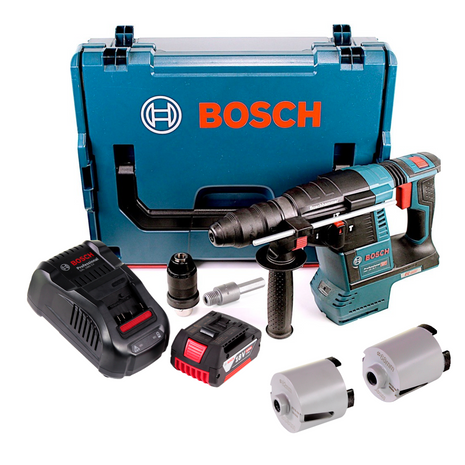 Taladro percutor a batería Bosch GBH 18V-26 F 18V 2.6J brushless SDS plus + 1x batería 5.0Ah + cargador + accesorios broca M16 + L-Boxx