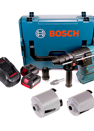 Bosch GBH 18V-26 F Perforateur sans fil 2,6 J 18V SDS plus Brushless + 2x Batteries 5,0Ah + Chargeur + Accessoires pour couronnes de forage M16 + Coffret L-Boxx