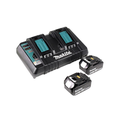 Tijeras de podar a batería Makita DUP 361 PT2 36 V (2x 18 V) + 2x baterías 5,0 Ah + cargador doble + bolsa