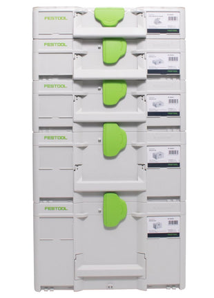 Festool Systainer Set SYS3 M 237 ( 204843 ) + SYS3 M 112 ( 204840 ) + SYS3 M 137 ( 204841 ) + SYS3 M 187 ( 204842 ) + SYS3 ORG M 89 Organizer ( 204853 ) koppelbar