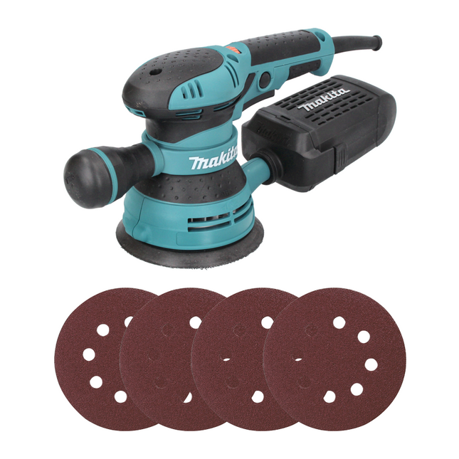 Ponceuse excentrique Makita BO 5041 300 W 125 mm + 200x papier de verre