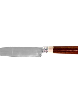 Serra Grande "Chifre de Cervo" cuchillo de cocina tradicional brasileño cuchillo de chef forjado a mano hoja de 12,7 cm con elementos de cuerno de ciervo + funda de cuchillo de cuero genuino