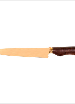 Serra Grande "Dourada Laminada" traditionelles brasilianisches Küchenmesser Kochmesser handgeschmiedet in Gold 20,3 cm Klinge + echt Leder Messerscheide - Toolbrothers