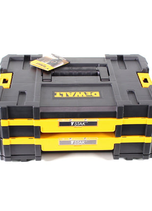 Caja de herramientas DeWalt DWST 1-70706 TSTAK IV + caja DT 70716 TSTAK CADDY para 5x ToughCases y 4x Tac Tac Box + juego de brocas y taladros para mampostería FlexTorq de 75 piezas.