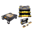 DeWalt DWST1-71229 Carro apilable con tabla rodante TSTAK + DWST 1-70706 TSTAK IV + Caja CADDY + Juego de brocas y taladros para piedra FlexTorq 75 piezas