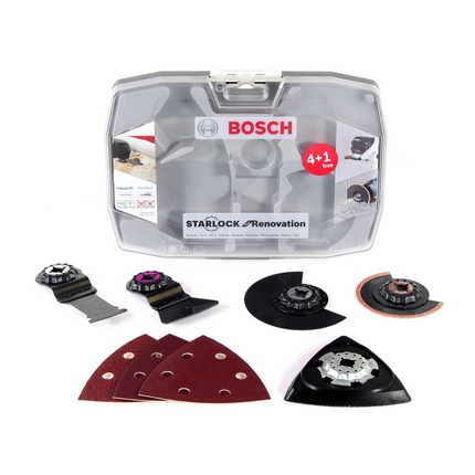 Bosch GOP 18V-28 akumulatorowa przecinarka wielofunkcyjna 18V StarlockPlus bezszczotkowa + zestaw Starlock Best of Renovation 5 szt - bez akumulatora, bez ładowarki