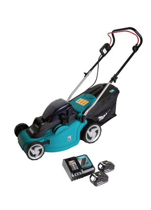 Makita DLM 380 RM2 Akku Rasenmäher 36V ( 2x18V ) 38cm + 2x Akku 4,0Ah + Ladegerät