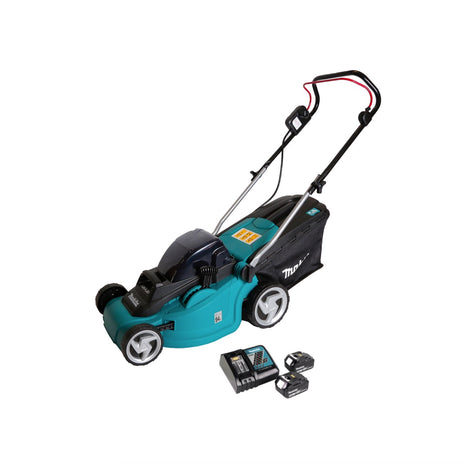 Makita DLM 380 RG2 tondeuse à gazon à batterie 36V (2x18V) 38cm + 2x batterie 6,0Ah + chargeur