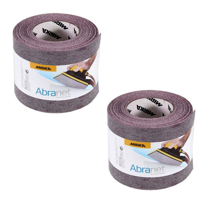 Mirka ABRANET 2x rollo de papel de lija 115mm x 10m P80 rollo de lija Velcro (2x 545BY001803R)