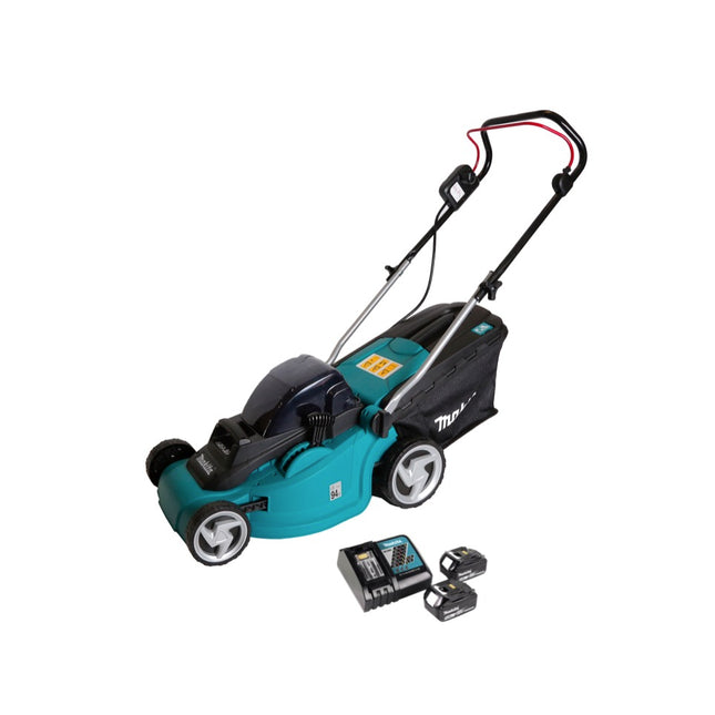 Makita DLM 380 RT2 Akku Rasenmäher 36V ( 2x18V ) + 2x Akku 5,0Ah + Ladegerät