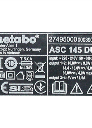 Metabo ASC 145 DUO Doppel Schnell Ladegerät ( 627495000 ) - Toolbrothers