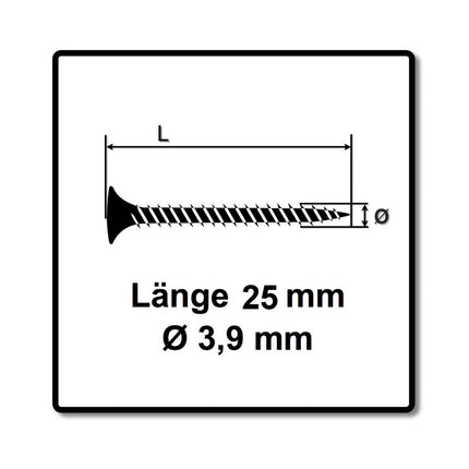 SPAX GIX-A Vis pour cloison sèche 3,9 x 45 mm - Filetage total - Tête trompette - Cruciforme H2 - Pointe d’aiguille - Magazinée - Phosphatée - 1000 pcs. (1091170390456)