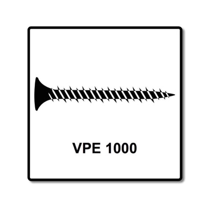 SPAX GIX-A Vis pour cloison sèche 3,9 x 45 mm - Filetage total - Tête trompette - Cruciforme H2 - Pointe d’aiguille - Magazinée - Phosphatée - 1000 pcs. (1091170390356)