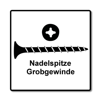 SPAX GIX-B Drywall Screws 3.9x55mm - Needle Head - Full Thread - Trumpet Head - Cross Recess H2 1000 pcs. (1891170390456)