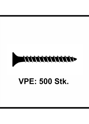 Vis pour panneaux d'aggloméré Fischer Power-Fast II FPF II 4,5x30 mm 500 pièces (670257) tête fraisée avec filetage complet Torx, galvanisées, passivée bleue