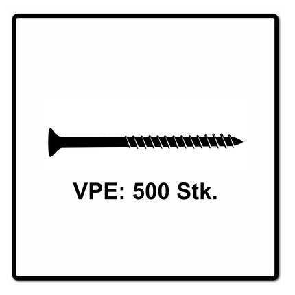 Fischer Power-Fast II FPF II Chipboard Screw 4.5x50mm, Countersunk head, Torx, Partial threaded, Blue zinc plated, 500pcs. (670273)