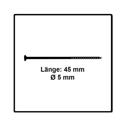 Fischer Power-Fast II FPF II tornillos para aglomerado 5,0x45 mm 500 piezas (670375) cabeza avellanada con rosca parcial Torx, galvanizado, pasivado azul