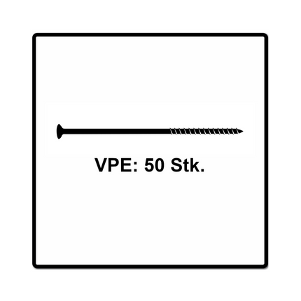 Fischer Power-Fast II FPF II Chipboard screws 6,0x150mm, Countersunk head, Inner Star Torx, Partial Thread, Zinc plated, Blue passivated - 50pcs. (670463)