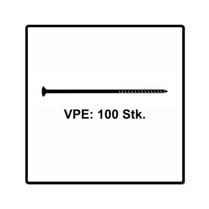Fischer Power-Fast II FPF II Chipboard screws 6,0x150mm, Countersunk head, Inner Star Torx, Partial Thread, Zinc plated, Blue passivated - 100pcs. (670463)