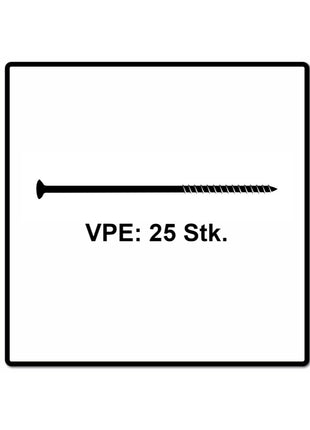 Fischer Power-Fast II FPF II tornillo para aglomerado 6,0x300 mm 25 piezas (670474) cabeza avellanada con rosca parcial Torx, galvanizado, pasivado azul