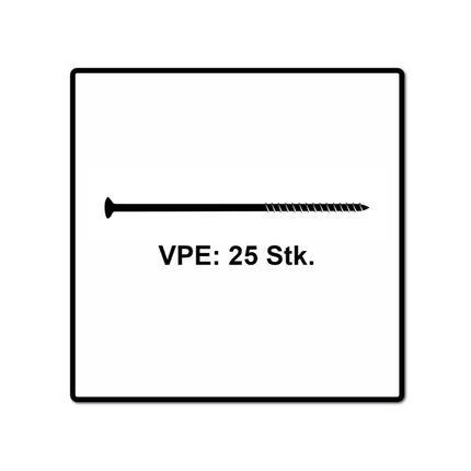Fischer Power-Fast II FPF II Viti per pannelli 6,0x300 mm - 25 pz. ( 670474 ) Testa svasata con filettatura parziale Torx elettrolitica, blu passivata