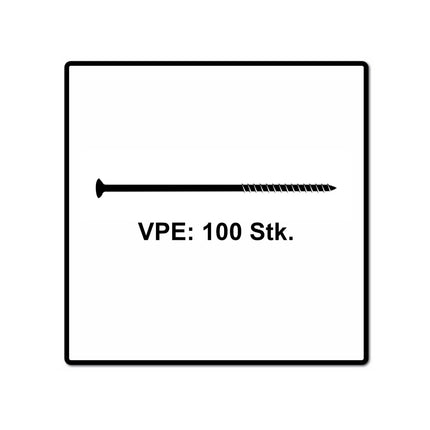 Fischer Power-Fast II FPF II tornillos para aglomerado 6,0x60 mm 100 piezas (670481) cabeza avellanada con rosca parcial Torx, galvanizado, pasivado azul